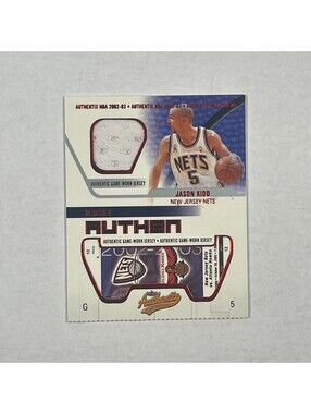 2002-03 Fleer Authentix #JAJK Jason Kidd Jersey New Jersey Nets Card